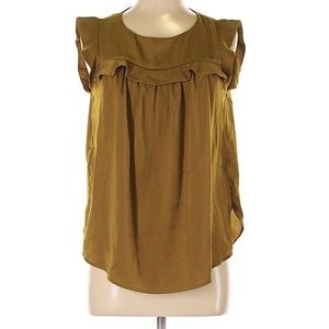 Loft Green Silk Short Sleeve Blouse